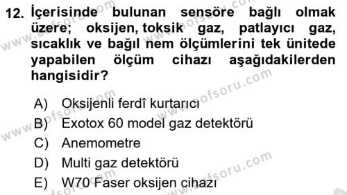 Arama Kurtarma Bilgisi ve Etik Değerler Dersi 2022 - 2023 Yılı (Final) Dönem Sonu Sınavı 12. Soru