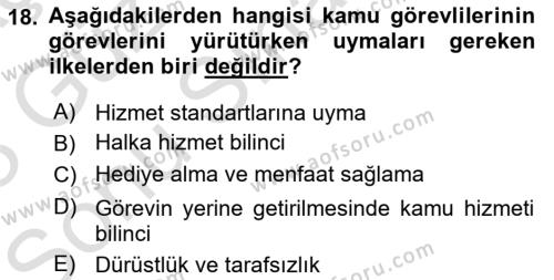 Arama Kurtarma Bilgisi ve Etik Değerler Dersi 2022 - 2023 Yılı (Final) Dönem Sonu Sınavı 18. Soru