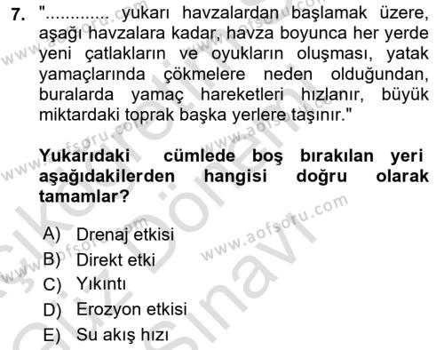 Arama Kurtarma Bilgisi ve Etik Değerler Dersi 2022 - 2023 Yılı (Final) Dönem Sonu Sınavı 7. Soru