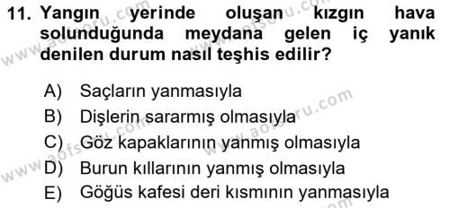 Arama Kurtarma Bilgisi ve Etik Değerler Dersi 2022 - 2023 Yılı Yaz Okulu Sınavı 11. Soru