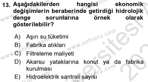 Arama Kurtarma Bilgisi ve Etik Değerler Dersi 2022 - 2023 Yılı Yaz Okulu Sınavı 13. Soru