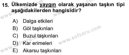 Arama Kurtarma Bilgisi ve Etik Değerler Dersi 2022 - 2023 Yılı Yaz Okulu Sınavı 15. Soru