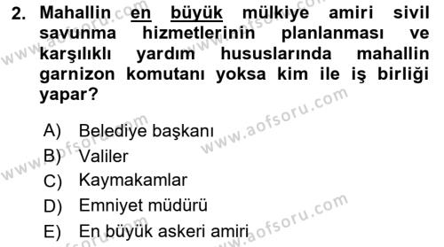 Arama Kurtarma Bilgisi ve Etik Değerler Dersi 2023 - 2024 Yılı (Vize) Ara Sınavı 2. Soru