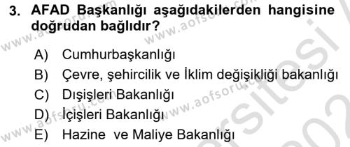 Arama Kurtarma Bilgisi ve Etik Değerler Dersi 2023 - 2024 Yılı (Vize) Ara Sınavı 3. Soru