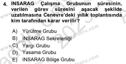 Arama Kurtarma Bilgisi ve Etik Değerler Dersi 2023 - 2024 Yılı (Vize) Ara Sınavı 4. Soru