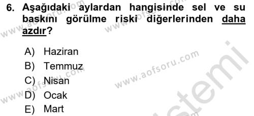 Arama Kurtarma Bilgisi ve Etik Değerler Dersi 2023 - 2024 Yılı (Final) Dönem Sonu Sınavı 6. Soru