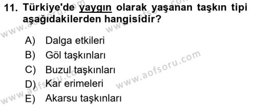 Arama Kurtarma Bilgisi ve Etik Değerler Dersi 2023 - 2024 Yılı Yaz Okulu Sınavı 11. Soru