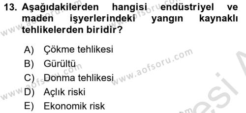 Arama Kurtarma Bilgisi ve Etik Değerler Dersi 2023 - 2024 Yılı Yaz Okulu Sınavı 13. Soru