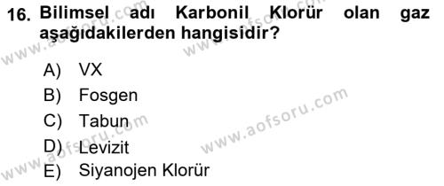 Arama Kurtarma Bilgisi ve Etik Değerler Dersi 2023 - 2024 Yılı Yaz Okulu Sınavı 16. Soru