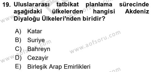 Afet Senaryosu ve Tatbikatlar Dersi 2021 - 2022 Yılı (Final) Dönem Sonu Sınavı 19. Soru