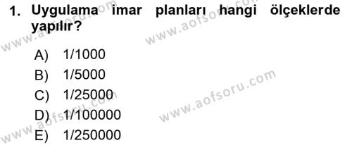 Kent, Planlama ve Afet Risk Yönetimi Dersi 2022 - 2023 Yılı (Vize) Ara Sınavı 1. Soru