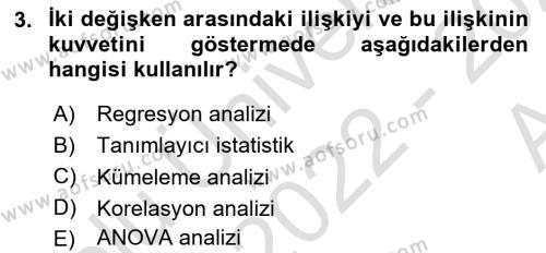 Kent, Planlama ve Afet Risk Yönetimi Dersi 2022 - 2023 Yılı (Vize) Ara Sınavı 3. Soru