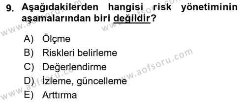 Kent, Planlama ve Afet Risk Yönetimi Dersi 2022 - 2023 Yılı Yaz Okulu Sınavı 9. Soru