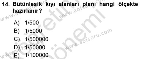 Kent, Planlama ve Afet Risk Yönetimi Dersi 2023 - 2024 Yılı (Vize) Ara Sınavı 14. Soru