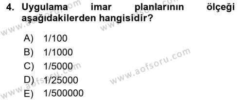 Kent, Planlama ve Afet Risk Yönetimi Dersi 2023 - 2024 Yılı (Vize) Ara Sınavı 4. Soru