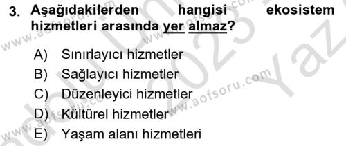 Kent, Planlama ve Afet Risk Yönetimi Dersi 2023 - 2024 Yılı Yaz Okulu Sınavı 3. Soru