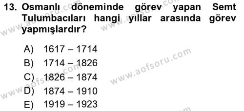 Yangın ve Yangın Güvenliği Dersi 2023 - 2024 Yılı (Vize) Ara Sınavı 13. Soru