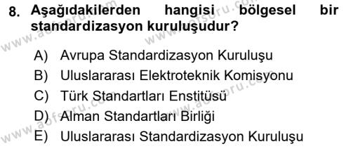 Yangın ve Yangın Güvenliği Dersi 2023 - 2024 Yılı (Vize) Ara Sınavı 8. Soru