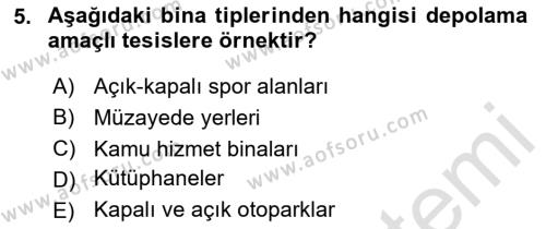 Yangın ve Yangın Güvenliği Dersi 2023 - 2024 Yılı (Final) Dönem Sonu Sınavı 5. Soru