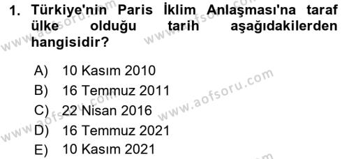 Temel Afet Bilgisi Dersi 2022 - 2023 Yılı (Vize) Ara Sınavı 1. Soru