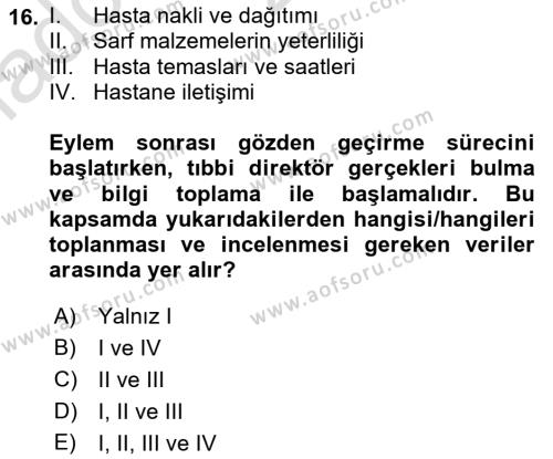 Temel Afet Bilgisi Dersi 2022 - 2023 Yılı (Vize) Ara Sınavı 16. Soru