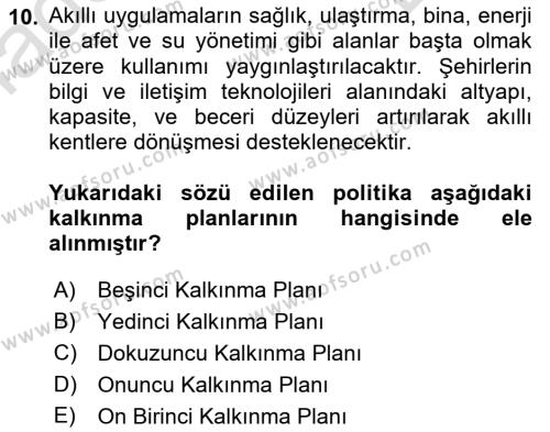 Temel Afet Bilgisi Dersi 2022 - 2023 Yılı (Final) Dönem Sonu Sınavı 10. Soru