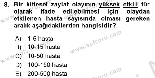 Temel Afet Bilgisi Dersi 2022 - 2023 Yılı Yaz Okulu Sınavı 8. Soru