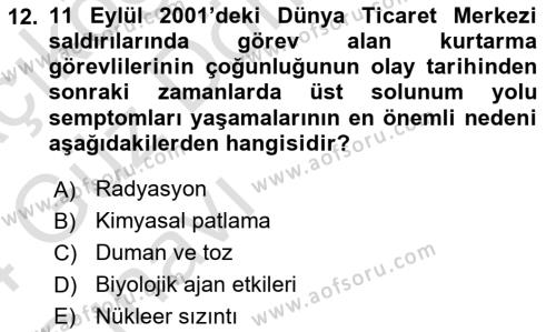 Temel Afet Bilgisi Dersi 2023 - 2024 Yılı (Vize) Ara Sınavı 12. Soru