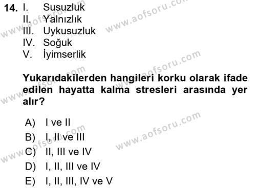 Temel Afet Bilgisi Dersi 2023 - 2024 Yılı (Final) Dönem Sonu Sınavı 14. Soru