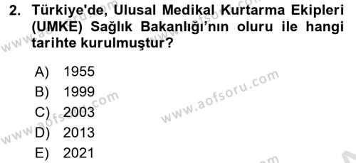 Temel Afet Bilgisi Dersi 2023 - 2024 Yılı (Final) Dönem Sonu Sınavı 2. Soru