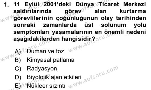 Temel Afet Bilgisi Dersi 2023 - 2024 Yılı Yaz Okulu Sınavı 1. Soru