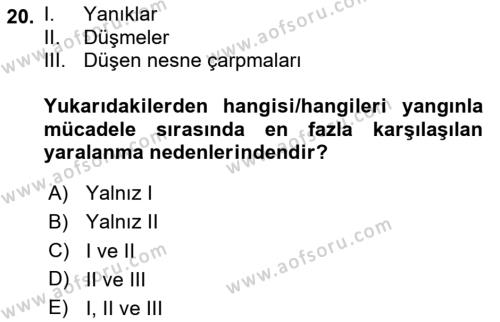 Temel Afet Bilgisi Dersi 2024 - 2025 Yılı (Vize) Ara Sınavı 20. Soru