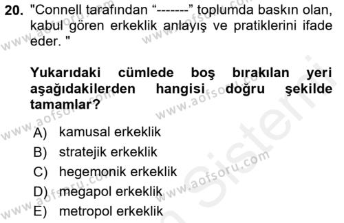 Afet Psikolojisi ve Sosyolojisi Dersi 2018 - 2019 Yılı (Final) Dönem Sonu Sınavı 20. Soru