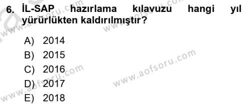 Acil Durum Ve Afet Yönetimi Planları Dersi 2021 - 2022 Yılı (Vize) Ara Sınavı 6. Soru