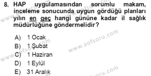 Acil Durum Ve Afet Yönetimi Planları Dersi 2023 - 2024 Yılı (Final) Dönem Sonu Sınavı 8. Soru