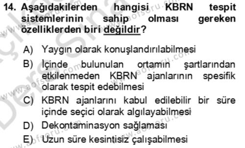 Kbrn Savunma Ve Güvenlik Dersi 2018 - 2019 Yılı 3 Ders Sınavı 14. Soru