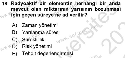 Kbrn Savunma Ve Güvenlik Dersi 2020 - 2021 Yılı Yaz Okulu Sınavı 18. Soru