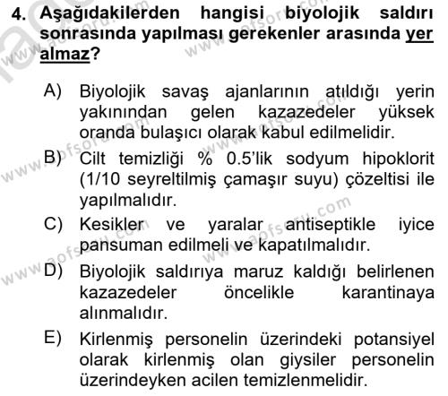 Kbrn Savunma Ve Güvenlik Dersi 2020 - 2021 Yılı Yaz Okulu Sınavı 4. Soru