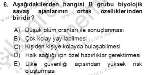 Kbrn Savunma Ve Güvenlik Dersi 2021 - 2022 Yılı (Vize) Ara Sınavı 6. Soru