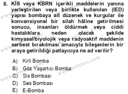 Kbrn Savunma Ve Güvenlik Dersi 2021 - 2022 Yılı (Final) Dönem Sonu Sınavı 8. Soru