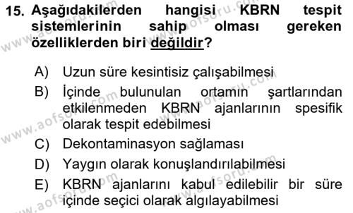 Kbrn Savunma Ve Güvenlik Dersi 2021 - 2022 Yılı Yaz Okulu Sınavı 15. Soru