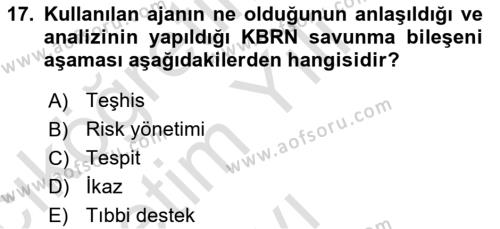 Kbrn Savunma Ve Güvenlik Dersi 2021 - 2022 Yılı Yaz Okulu Sınavı 17. Soru