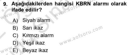 Kbrn Savunma Ve Güvenlik Dersi 2021 - 2022 Yılı Yaz Okulu Sınavı 9. Soru