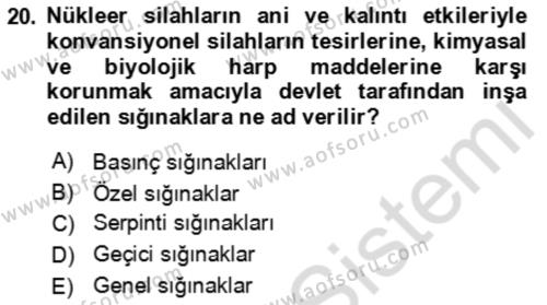 Kbrn Savunma Ve Güvenlik Dersi 2022 - 2023 Yılı (Final) Dönem Sonu Sınavı 20. Soru