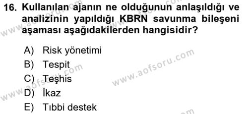 Kbrn Savunma Ve Güvenlik Dersi 2022 - 2023 Yılı Yaz Okulu Sınavı 16. Soru