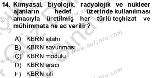 Kbrn Savunma Ve Güvenlik Dersi 2023 - 2024 Yılı (Final) Dönem Sonu Sınavı 14. Soru