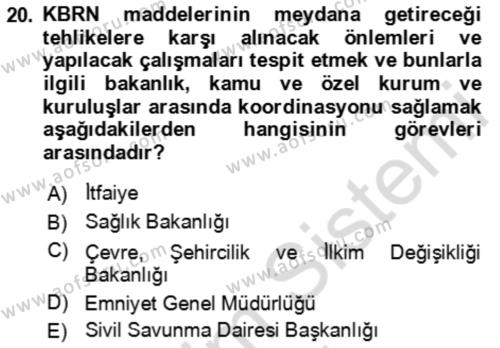 Kbrn Savunma Ve Güvenlik Dersi 2023 - 2024 Yılı (Final) Dönem Sonu Sınavı 20. Soru