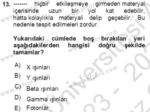 Kbrn Savunma Ve Güvenlik Dersi 2023 - 2024 Yılı Yaz Okulu Sınavı 13. Soru