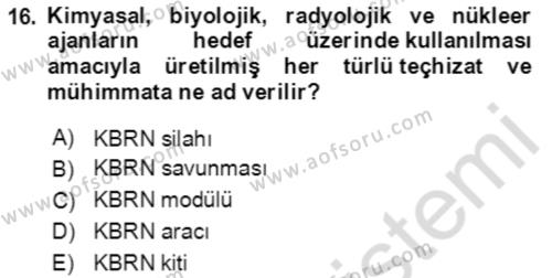 Kbrn Savunma Ve Güvenlik Dersi 2023 - 2024 Yılı Yaz Okulu Sınavı 16. Soru