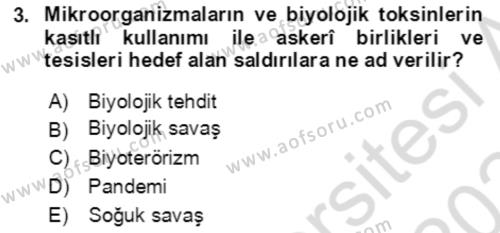 Kbrn Savunma Ve Güvenlik Dersi 2023 - 2024 Yılı Yaz Okulu Sınavı 3. Soru